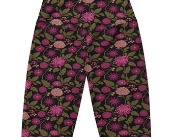 Midnight Paillette Peony Bike Shorts