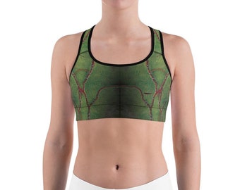 Workout-sportbeha: kleurrijke Frankenstein Art High Impact Support voor dames