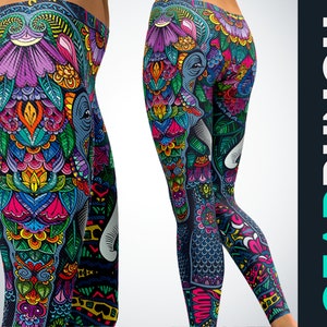 Colorful Feathers Plus Size Leggings