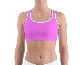 Babyroze crop-top met sportbeha voor damestraining - ondersteuning met hoge impact