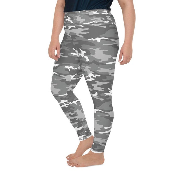 Leggings gris clair camouflage grande taille