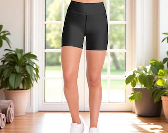 High Waisted Yoga Shorts Charcoal Grey for Women - Workout Activewear Leggings, Comfy Gym Clothing