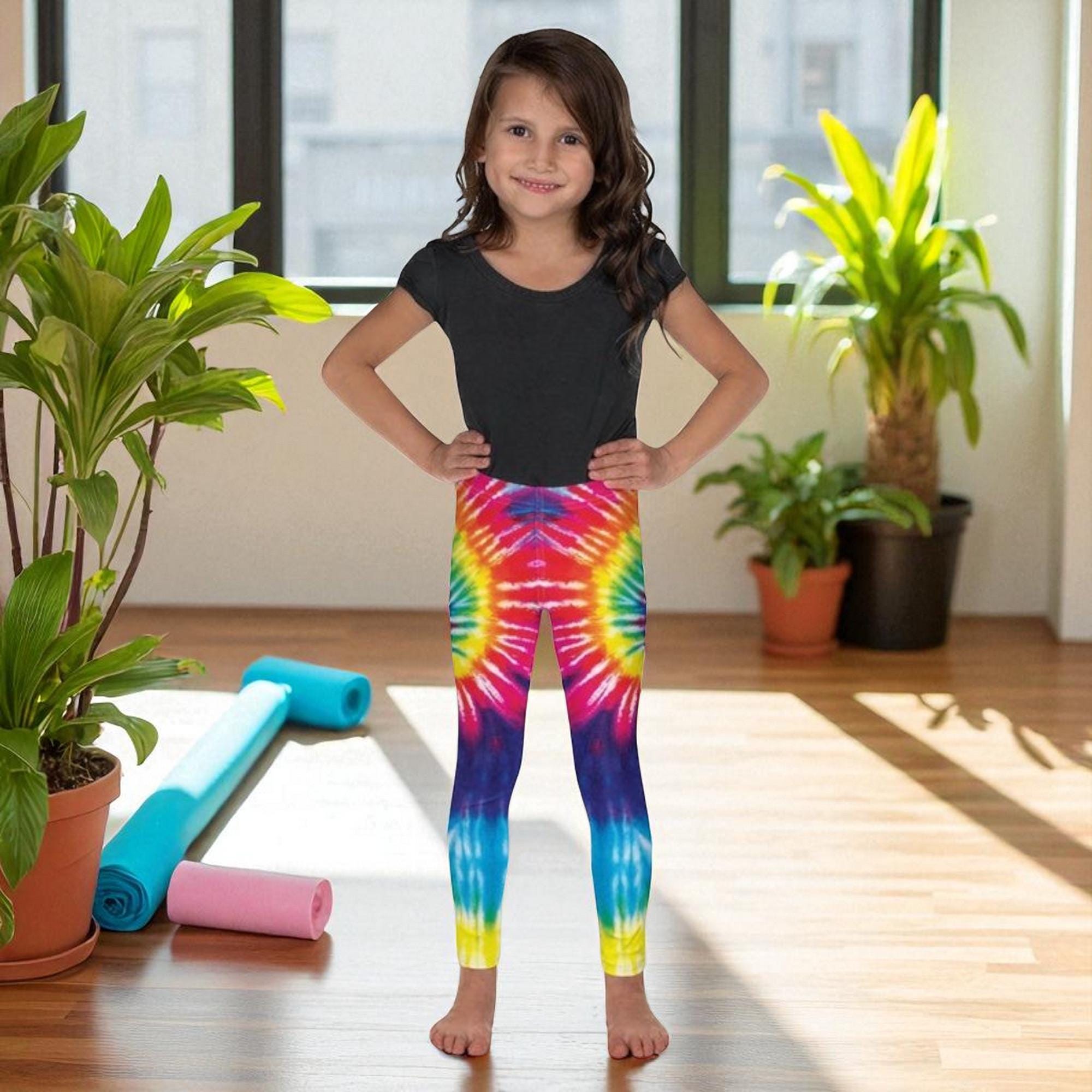 FILOWA Leggings Filles 5-11 Ans - Coton Stretchy Taille Haute Multicolore, Pantalon Sport Yoga Gym Printemps Automne