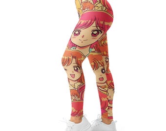 Leggings retro de anime con collage estilo shojo