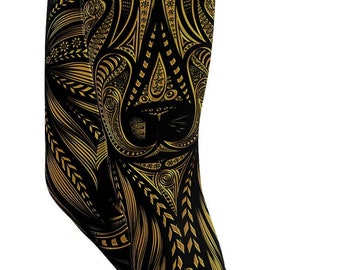 High Waisted Leggings Women - Wolf Print Yoga Pants, Activewear, Workout, Plus Size