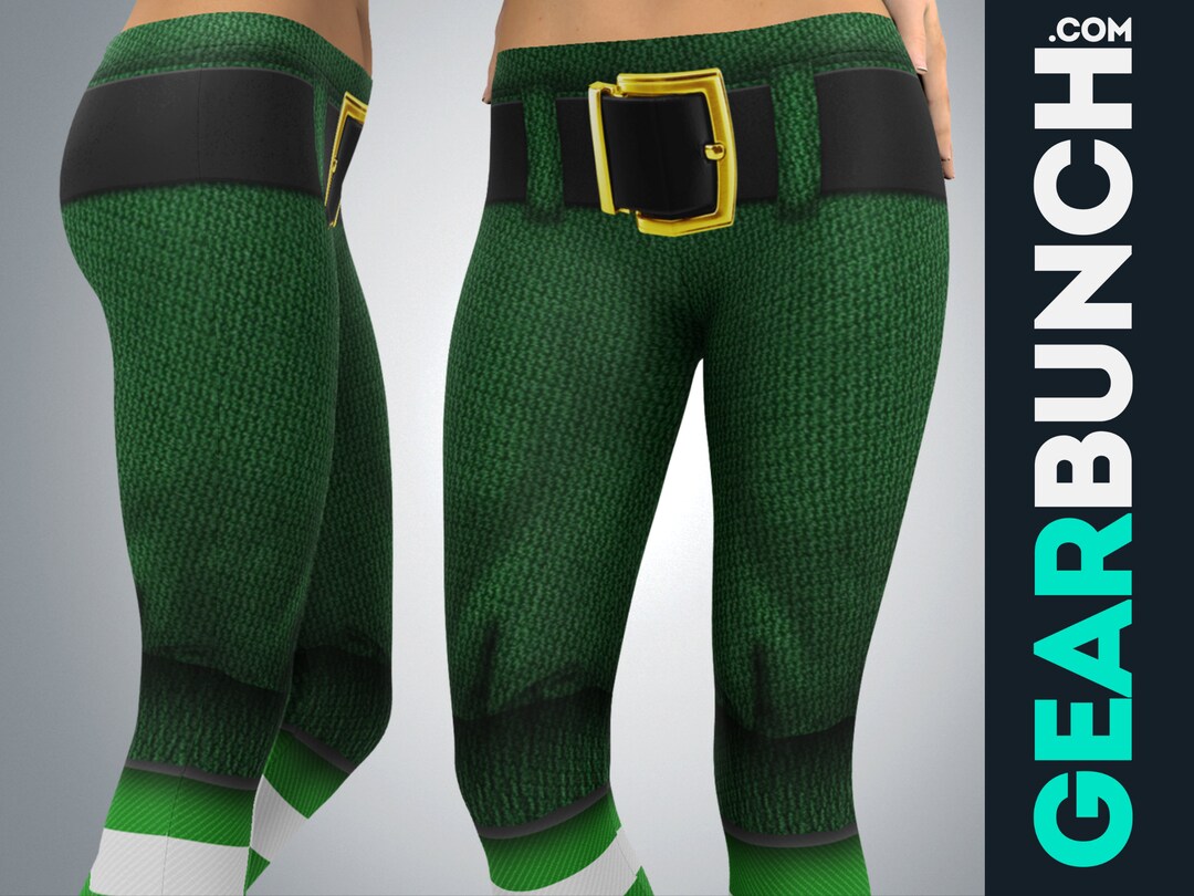 CowCow St Patricks Day Leggings - Green Shamrock Print Stretchy Pants | XS-5XL Holiday Themed Leggings