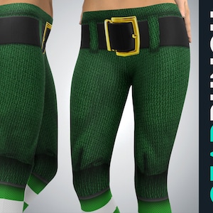 Puede incluir: Leggings verdes con un patrón texturizado, con una cinturilla negra con un diseño de hebilla dorada. Los leggings tienen un patrón de rayas blancas y verdes en los tobillos. La imagen es de un producto de Gearbunch.com.