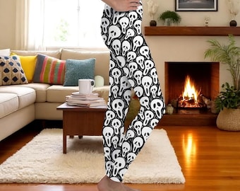 Leggings de Ghost Face de cintura alta, disfraz de Halloween para mujer