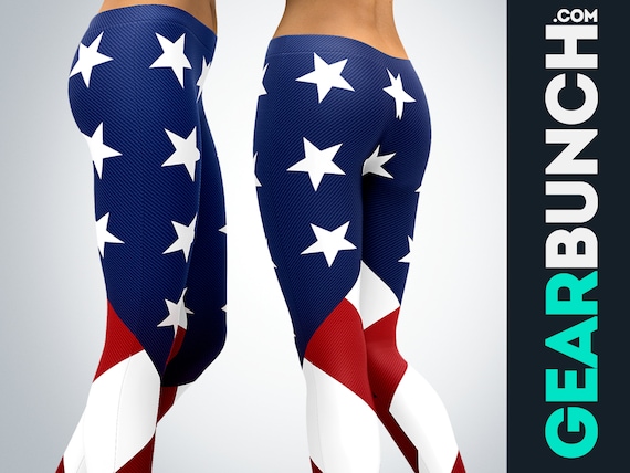 Plus size fourth top of july leggings