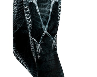 Leggings de treino estampadas: modelo gótico com estampa de sereia e esqueleto, cintura alta, para mulheres.