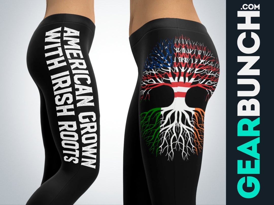 Irish Roots Leggings, Irish American Girl Leggings for Women, St