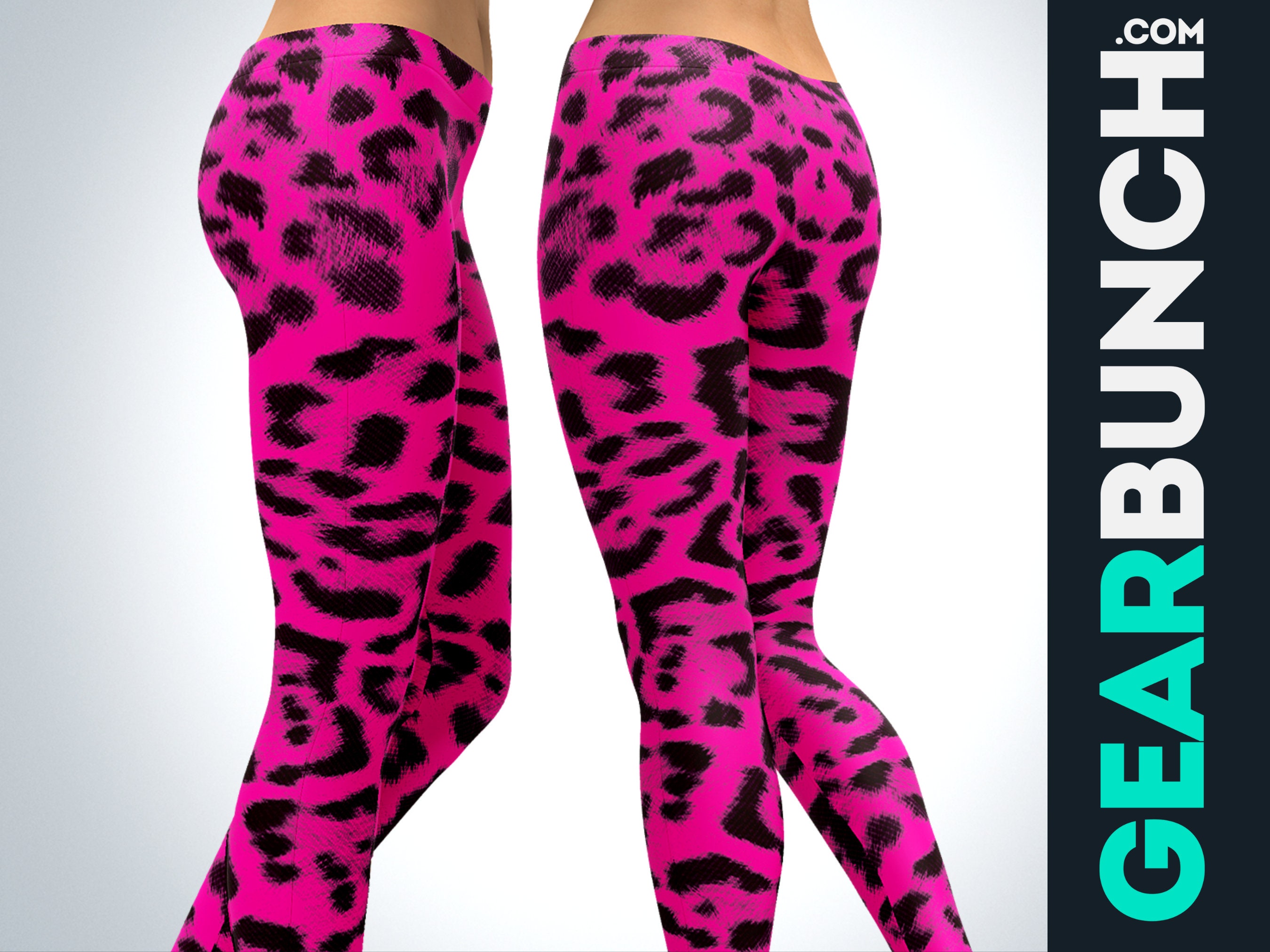 Pink Leopard Leggings, Animal Printed Leggings for Women, Tiktok