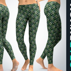 Shamrock Leggings for Women, Plus Size High Waist Tights for Women, St. Patrick&#39;s Day Clothing, Irish Gift for Her, Gym Exercise Leggings