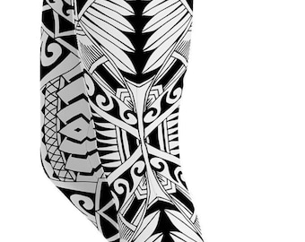 Patterned Workout Leggings Women - Maori Tribal Print High Waisted Activewear Yoga