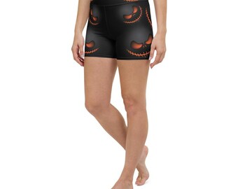 Leggings d'entraînement à motifs pour femme - Evil Pumpkin Halloween Activewear taille haute