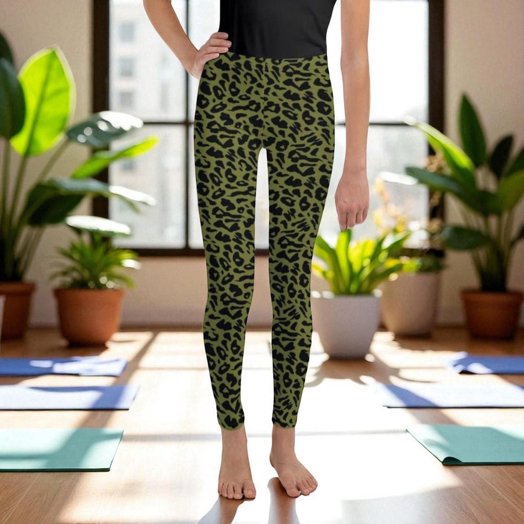 Green Hot Dog Pattern Print Women Leggings