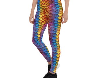Gemusterte Workout Leggings Frauen - Regenbogen Skala Yoga Hose für Activewear & Gymnastik