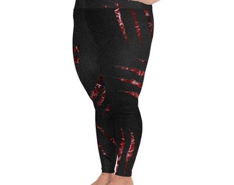 Leggings de talla grande con diseño de piel rasgada - Ropa deportiva estampada para mujer