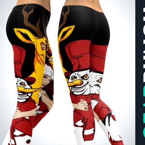 Nasty Snowman Leggings for Women, Colorful Printed Snow Tiktok Leggings, Festival Outfit, Butter Soft Yoga Pants Tights, Xmas Gift For Her
