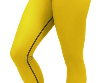 Yoga Pants Women Deep Yellow: High Waisted Solid Color Activewear Leggings for Workout