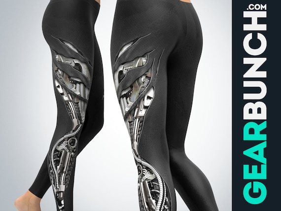Mechanic Ripped Carbon Leggings, Gift for Mechanic Girlfriend, Unique Tights,  Yoga Gifts, Goth Leggings for Women, Wife Mechanic Gifts 