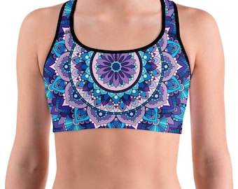 Mandala yoga-sportbeha - kleurrijke crop-top voor actieve vrouwen