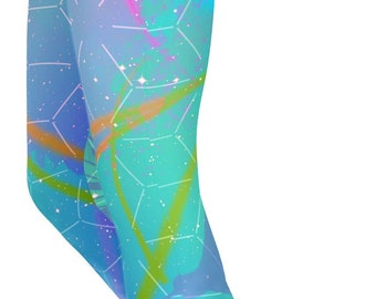 Rave Leggings Women - Colorful High Waisted Festival Activewear, Yoga Workout Pants