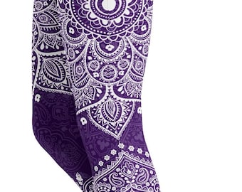 Lila Mandala Activewear Leggings für Frauen - Hoch taillierte Yoga Trainingshose