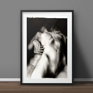 Sexy Art // Nackte sinnliche Körper boudoire Erotische Kunst sinnlich intimes sexy Paar Zeichnung Quality Kunstdruck Leinwand female Artwork