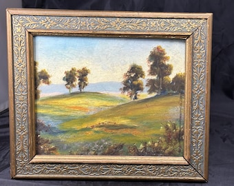 Ami Farnham painting antique early California woman artist landscape 12” x 10”
