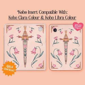 Schwert und Blume Kobo Einsatz: Romantasy Design (Digitaler Download)
