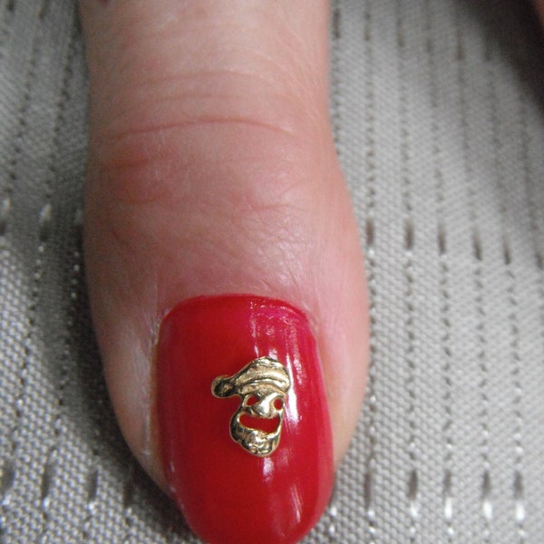 Santa fingernail charm-14K Gold