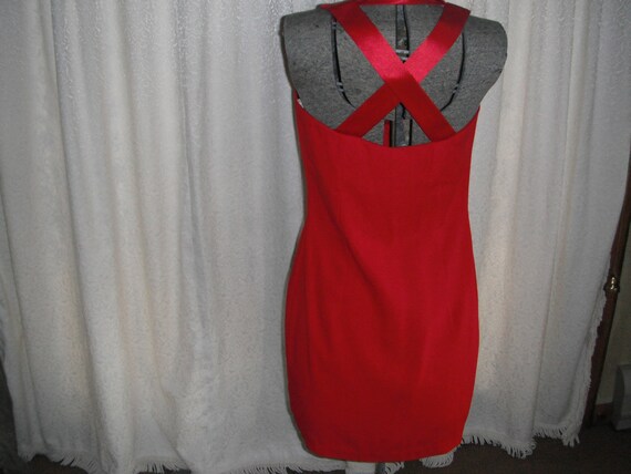 Sexy red Cocktail dress-vintage-never worn/fully … - image 8