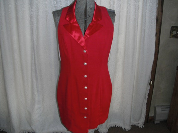 Sexy red Cocktail dress-vintage-never worn/fully … - image 7