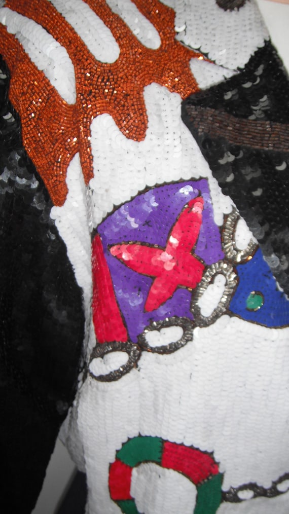 Sequin Jacket with Nautical theme Size Large Bomb… - image 3