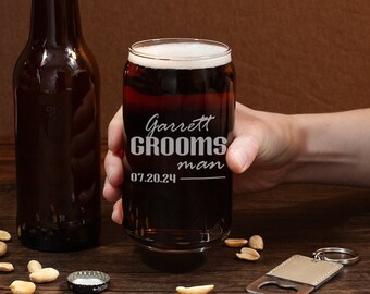 Personalized Groomsman Beer Glass, Groomsman Proposal Gift, Groomsmen Pint Glass, Beer Glasses For Groomsmen Gifts, Best Man Gift From Groom