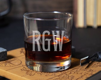Personalized Whiskey Glass For Groomsmen Gifts, Monogram Gifts For Men, Custom Whiskey Glass With Engraving, Groomsman Proposal Gift Ideas