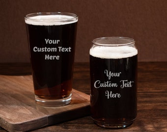 Custom Text Beer Glass, Customized Beer Glasses Personalized, Engraved Beer Glasses Custom Text Gift, Custom Text Message Gift For Him