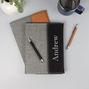 Personalized Portfolio, Engraved Pen, Portfolio Gift Set for Him, Personalized Notebook, Padfolio for Men, Custom Graduation Gift Ideas
