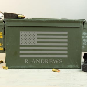 Fathers Day Gift Custom Ammo Can, Patriotic Gifts For Men, Ammo Box Custom Dad Gift, American Flag Gift for Dad, Military Gifts for Husband