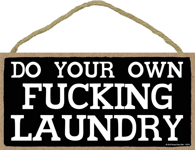 Wall Art Decorative Wood Sign Home Bathroom Decor Honey Dew Gifts Inappropriate Funny Flush The Fucking Toilet 5 inch by 10 inch Hanging