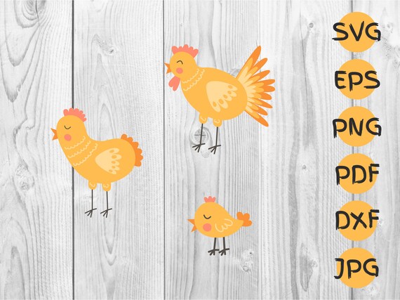 Cute Chicken Svg Farm Bird Svg Print Chicken Kids Etsy