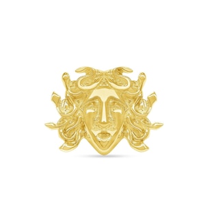 14K Solid Yellow Rose White Gold Medusa End ,Piercing, Body Jewelry, 25g Threadless pin , 14g or 16g Internally Threaded pins