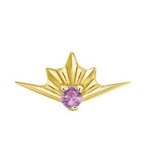 14K Solid Yellow Rose White Gold Swallow jewelry End ,Piercing, Body Jewelry, 25g Threadless pin , 14g or 16g Internally Threaded pins