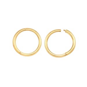 14k Solid Yellow Rose White Gold Septum Classic Clicker Cartilage Helix Daith Hoop Nose Ring Hinged 1/4", 9/32" 5/16", 3/8", 7/16", 1/2"