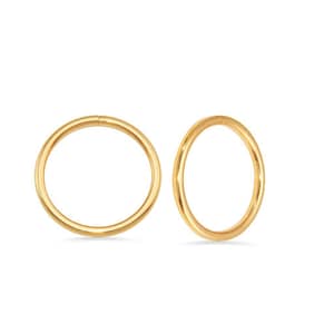 14k Solid Yellow Rose White Gold Nose Lip Ear Piercing Nostril Helix Tragus Conch Classic Seamless Ring