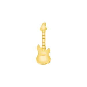 14k Solid Gold Guitar Stud Piercing: Tragus, Helix, Conch