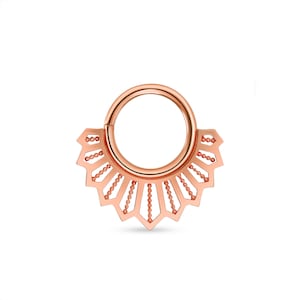 14k Solid Gold Seamless Ring Fan / Daith, Helix, Conch, Septum, Tragus Body Jewelry/