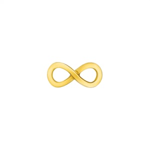 14k Solid Yellow Rose White Infinity Stud, Piercing , Body Jewelry /threadless stud/ 25g threadless , 14g or 16g Threaded pins