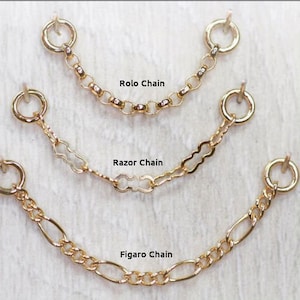 14K Solid Yellow Rose White Gold Piercing Chains, Body Chains for Threadless Jewelry